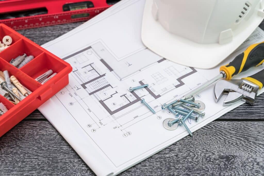 Plans on table